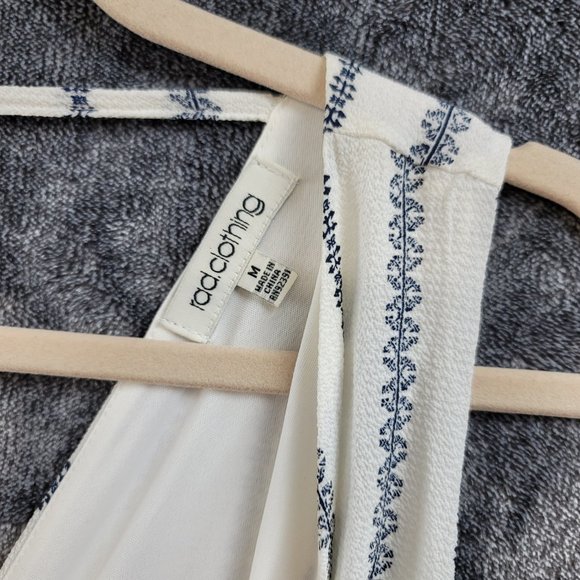 NEW! Rad. clothing v-neck sleeveless romper dress ivory/midnight Size Medium - Picture 5 of 10